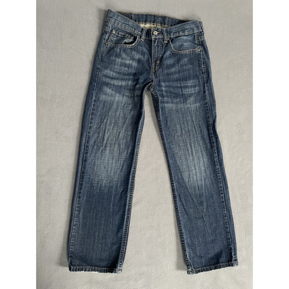 Levis 569 Loose Straight Blue Jeans 100% Cotton Womens Size 12 Reg  Wiskering